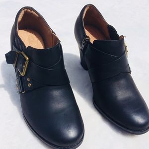 Clarks Black Leather Bootie